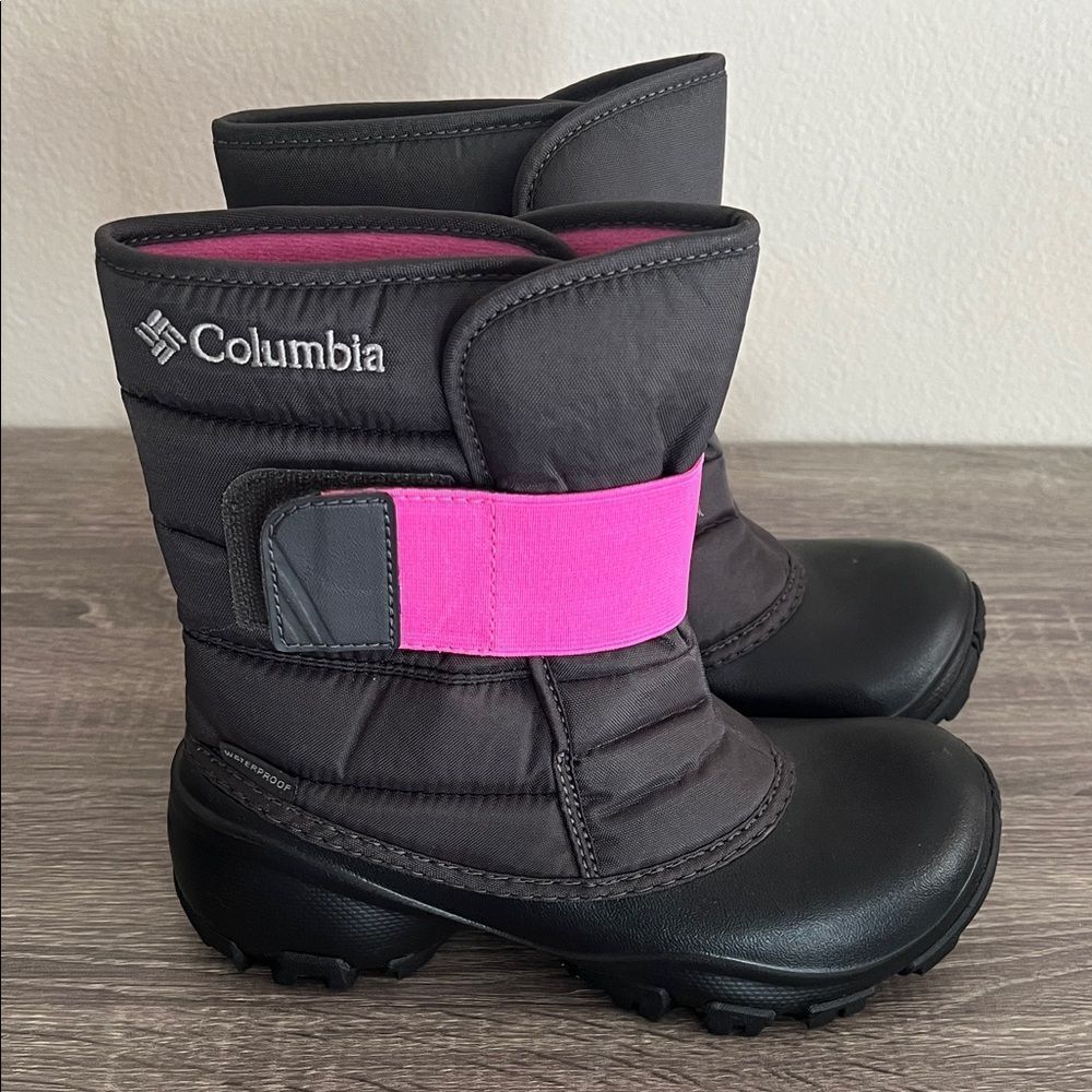 Columbia Rope Tow Kruser 2 Waterproof Snow Boots, Black and Pink, Big Kids 2
